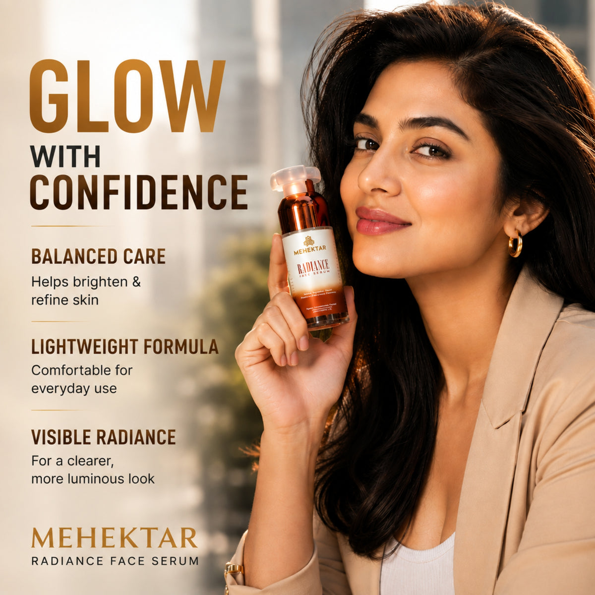 MEHEKTAR Radiance Face Serum with Niacinamide & Zinc PCA, 30 ml