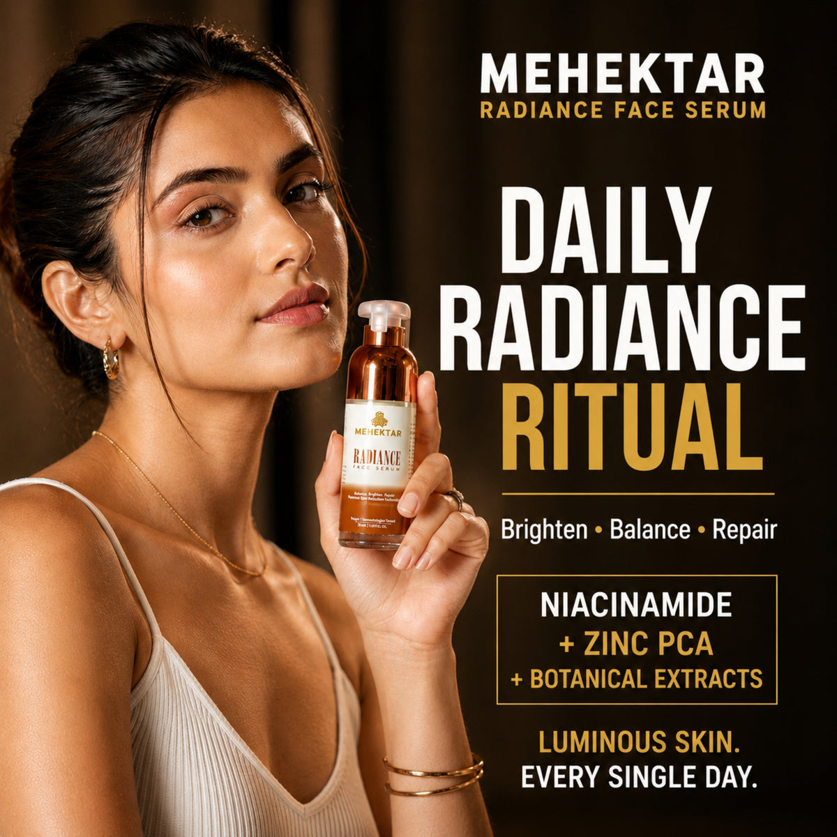 MEHEKTAR Radiance Face Serum with Niacinamide & Zinc PCA, 30 ml