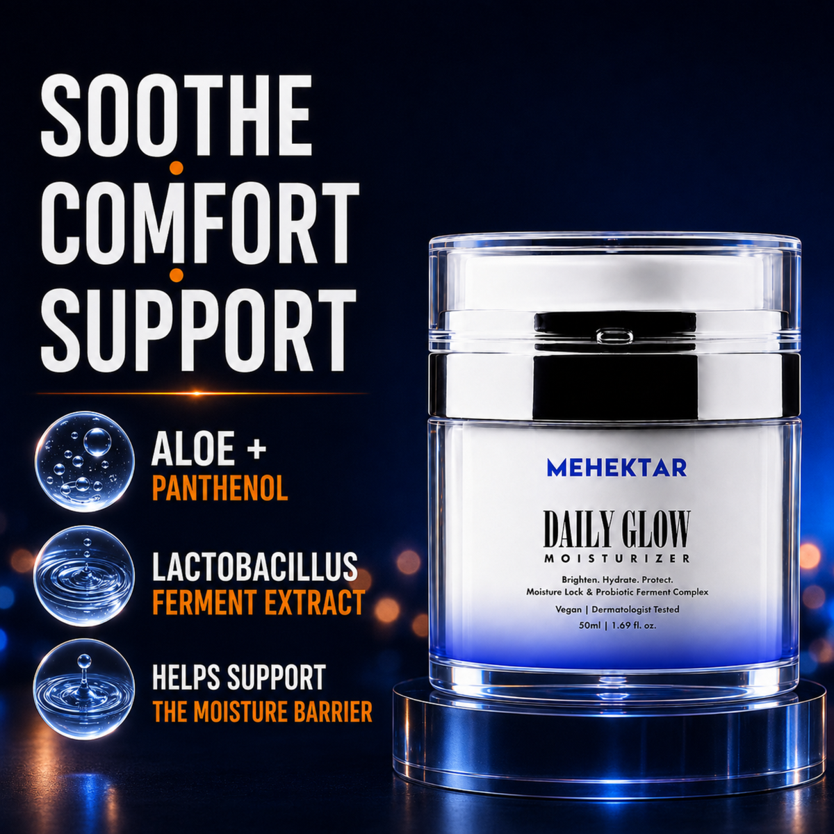 MEHEKTAR Daily Glow Moisturizer with Vitamin C, 50 ml