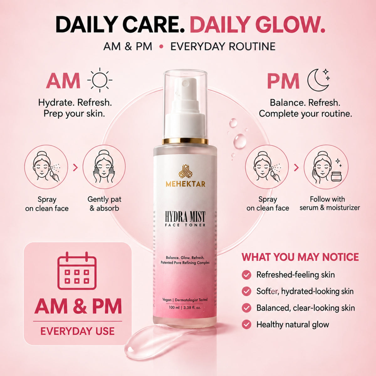 MEHEKTAR Hydra Mist Face Toner, 100 ml
