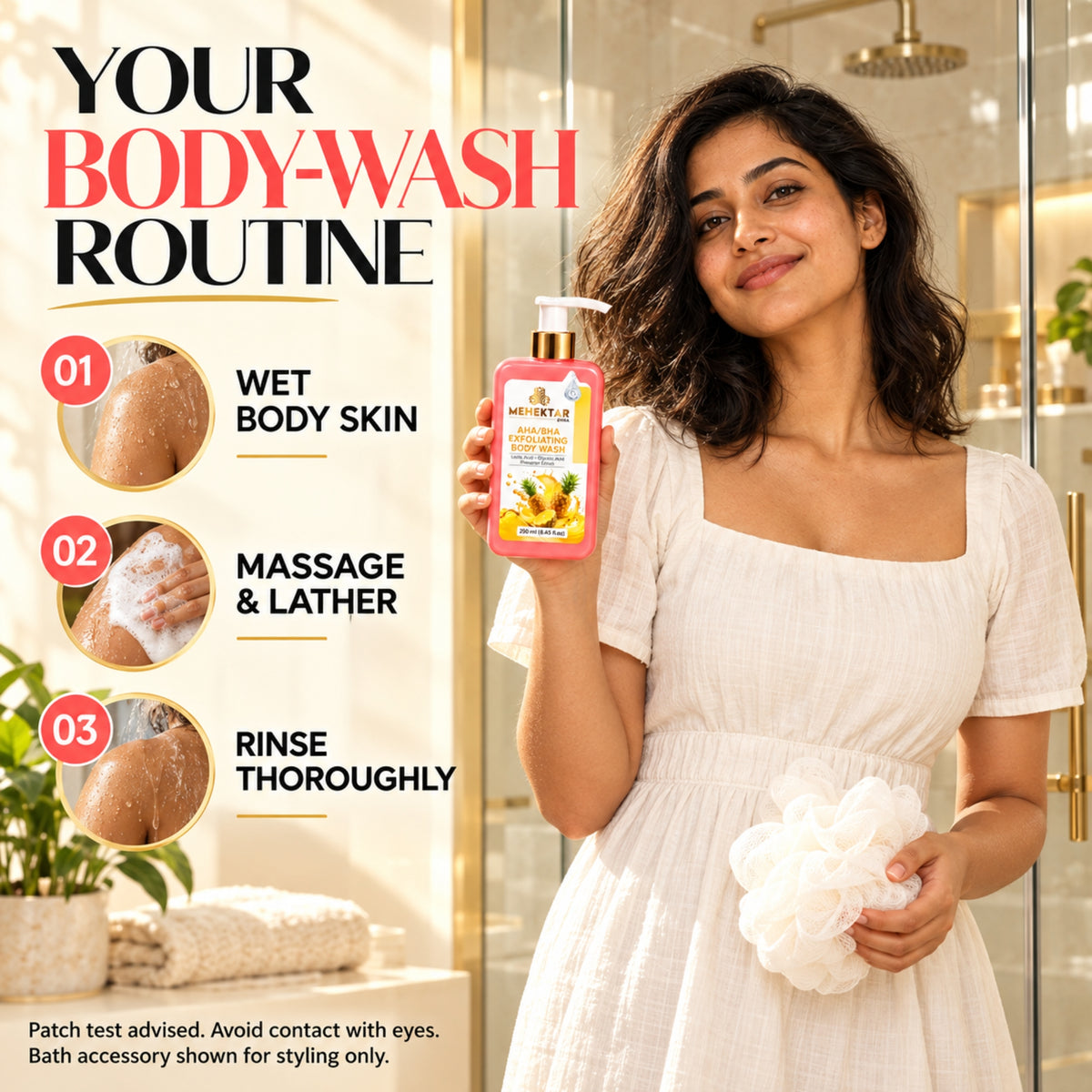 MEHEKTAR EVIRA AHA/BHA Exfoliating Body Wash, 250 ml