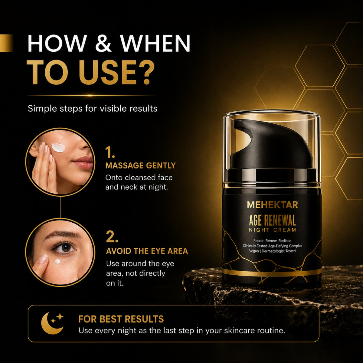 MEHEKTAR Age Renewal Night Cream with Retinol, 50 ml